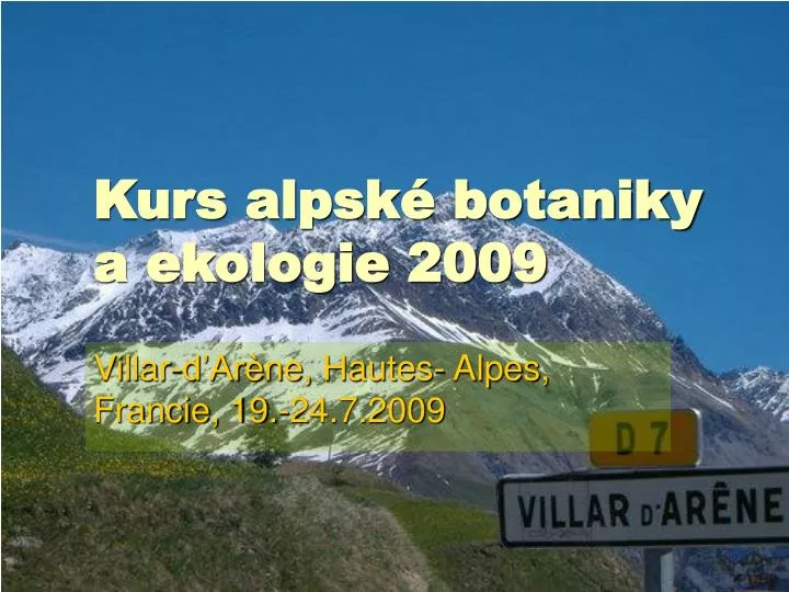 kurs alpsk botaniky a ekologie 2009