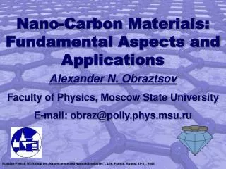Nano-Carbon Materials: Fundamental Aspects and Applications