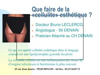 que faire de la cellulite esth tique
