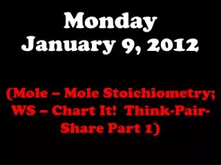 Monday January 9, 2012