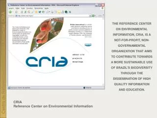 CRIA Reference Center on Environmental Information