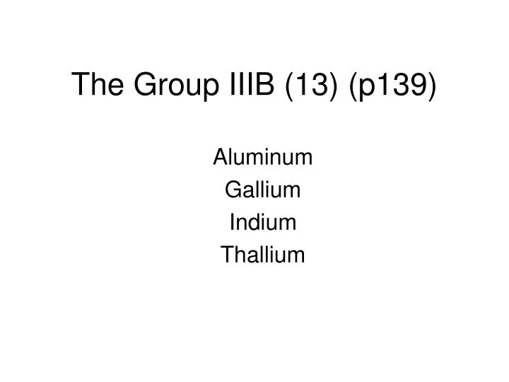 the group iiib 13 p139