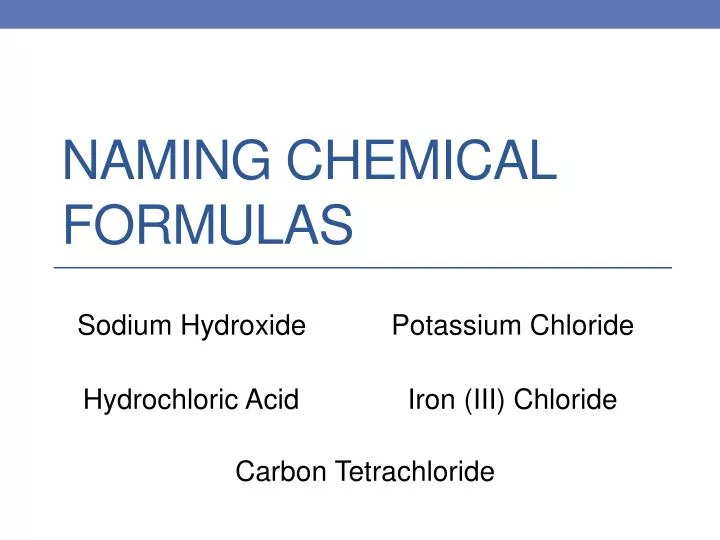 naming chemical formulas