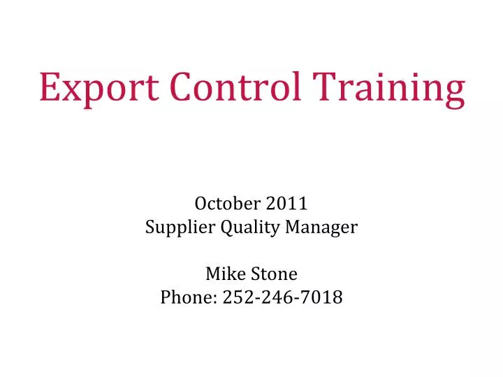 export control training