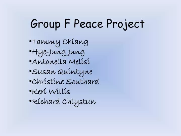 group f peace project