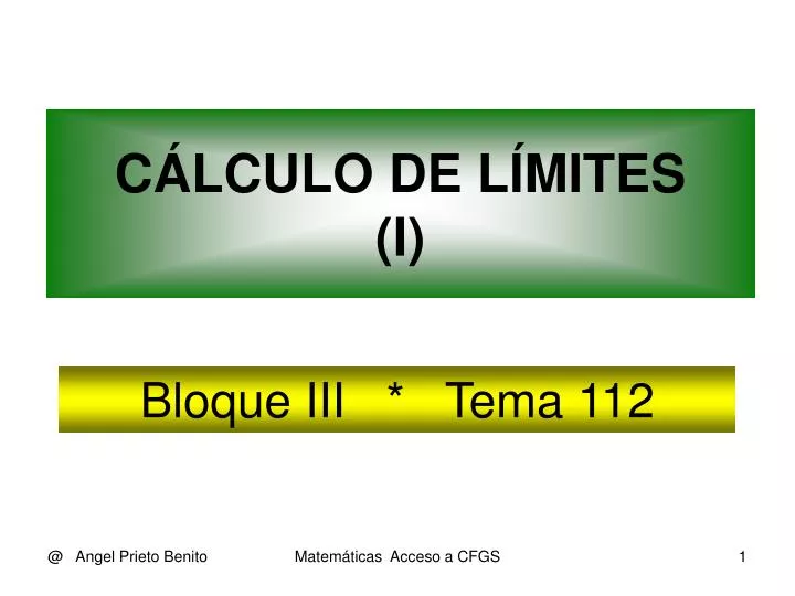 c lculo de l mites i