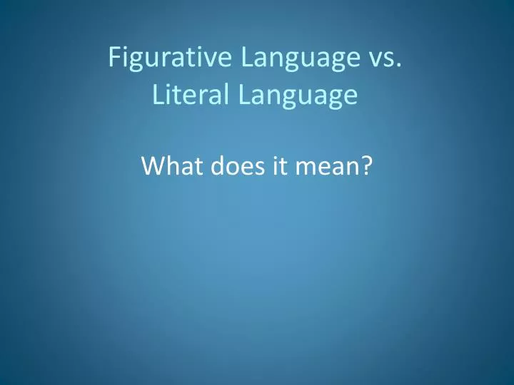 figurative language vs literal language