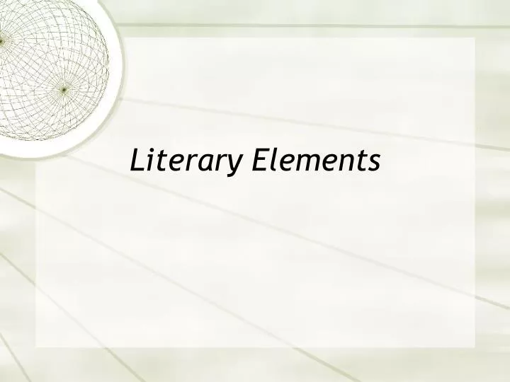 literary elements