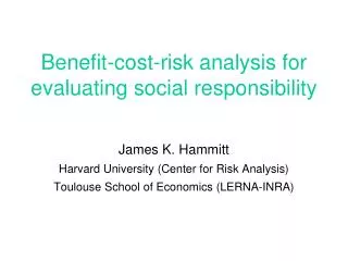 Benefit-cost-risk analysis for evaluating social responsibility