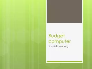 Budget computer