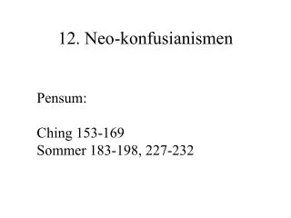 12 neo konfusianismen