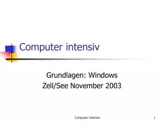 computer intensiv