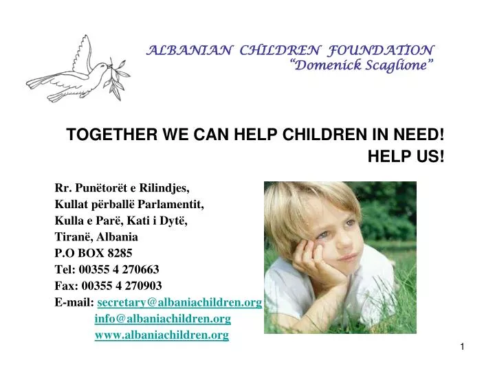 albanian children foundation domenick scaglione