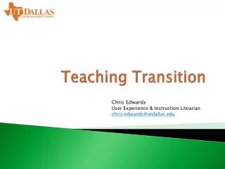 Teaching Transition
