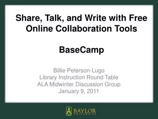 Share, Talk, and Write with Free Online Collaboration Tools BaseCamp