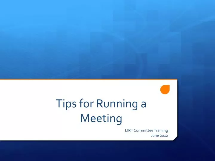 tips for running a meeting