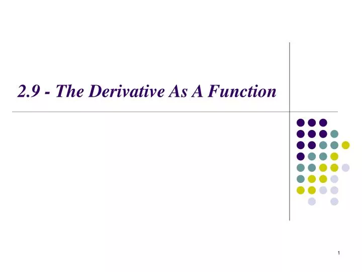 2 9 the derivative as a function