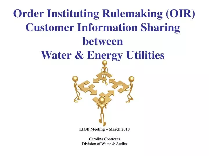 order instituting rulemaking oir customer information sharing between water energy utilities