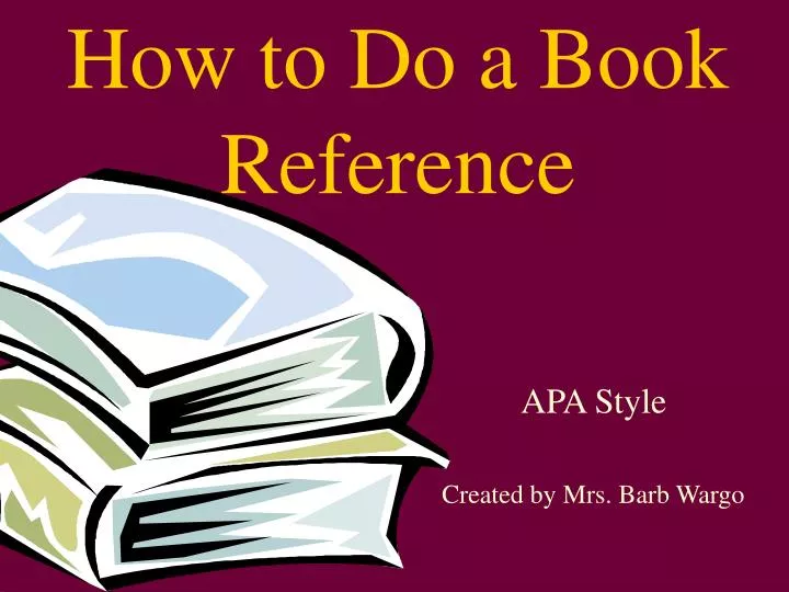 how to do a book reference