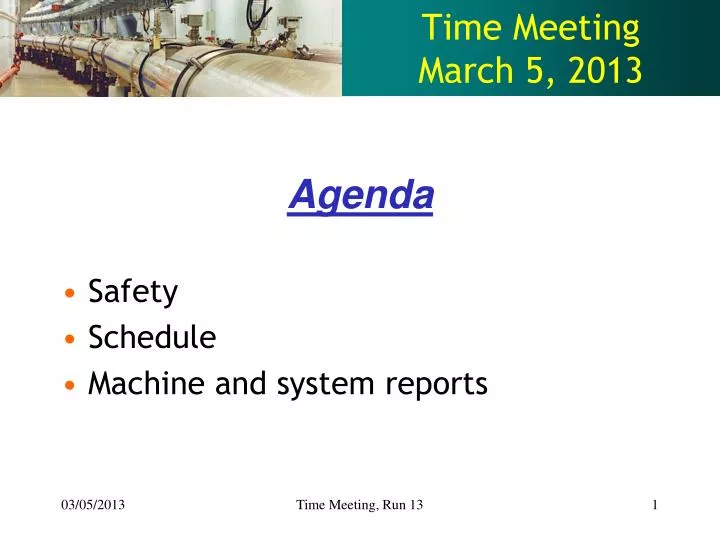 time meeting march 5 2013