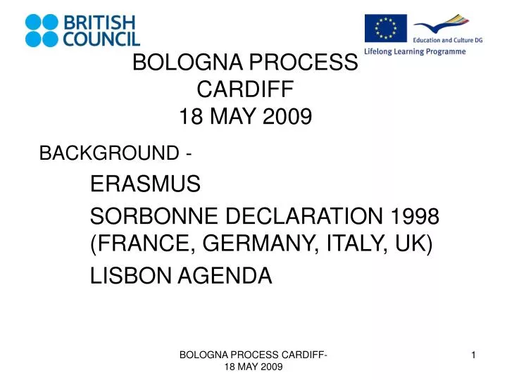 bologna process cardiff 18 may 2009