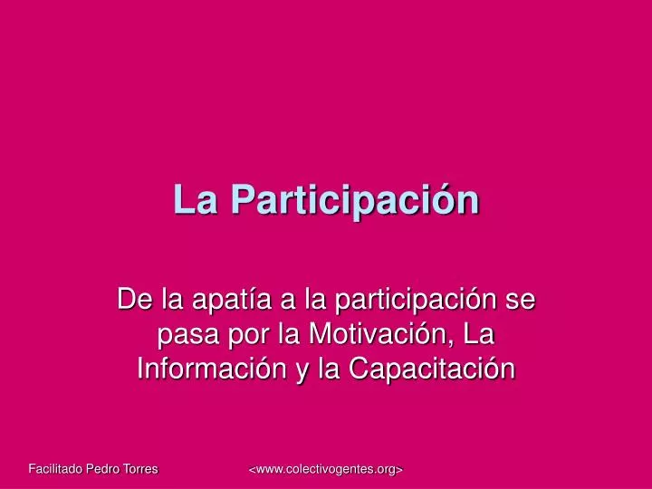 la participaci n