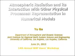 Yu Gu Department of Atmospheric and Oceanic Sciences