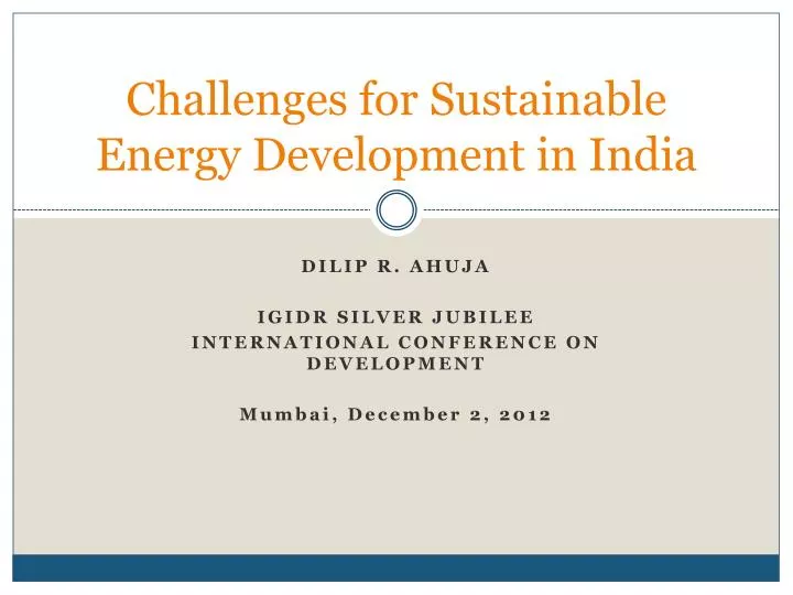 challenges for sustainable energy development in india