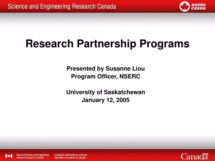research partnership programs