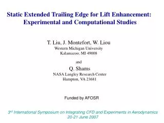 Static Extended Trailing Edge for Lift Enhancement: Experimental and Computational Studies