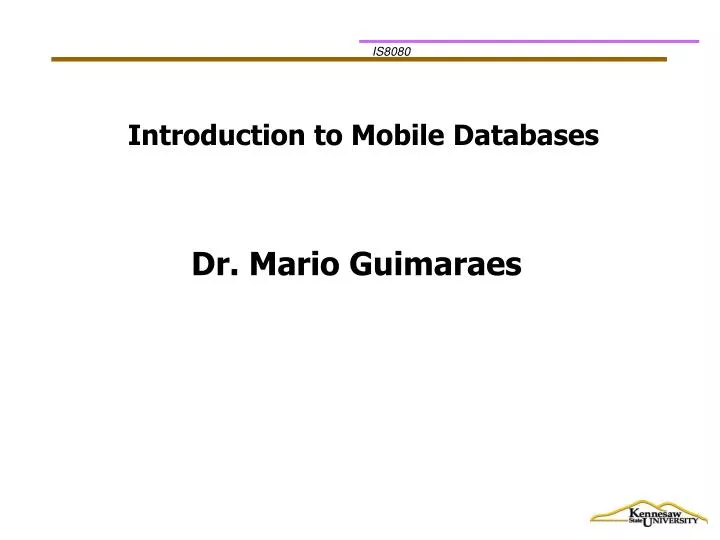 introduction to mobile databases