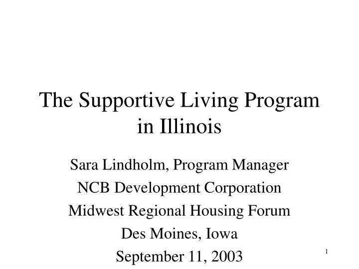 the supportive living program in illinois