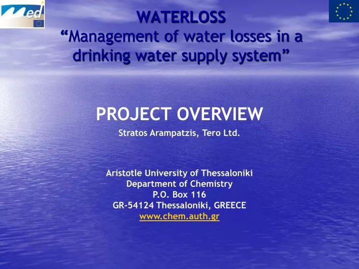waterloss management of water losses in a drinking water supply system