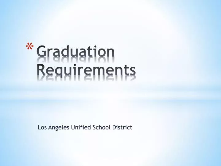 graduation requirements