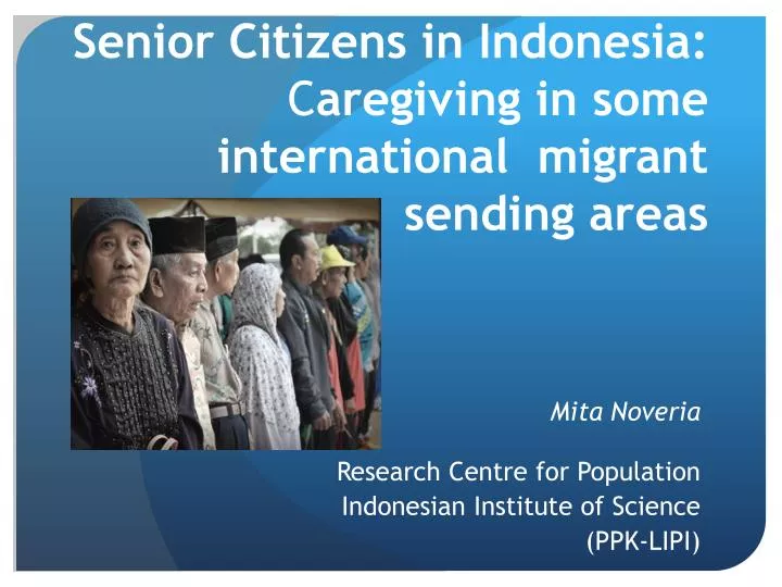 senior citizens in indonesia c aregiving in some international migrant sending areas