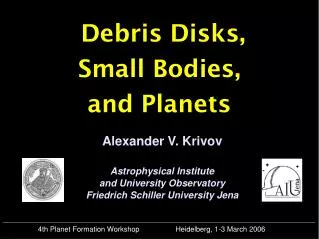 Debris Disks, Small Bodies, and Planets