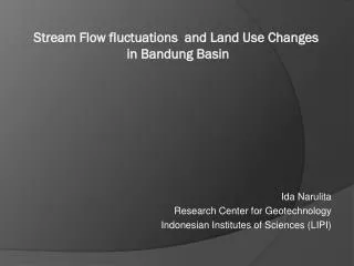 Stream Flow fluctuations and Land Use Changes in Bandung Basin