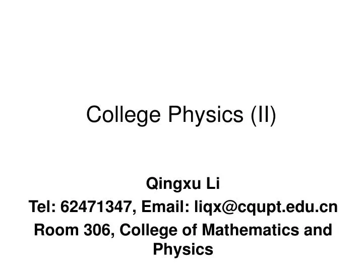 college physics ii