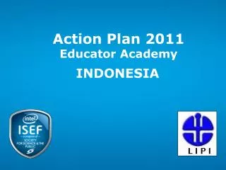 Action Plan 2011 Educator Academy