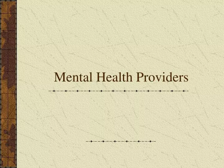 mental health providers