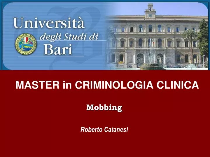 master in criminologia clinica