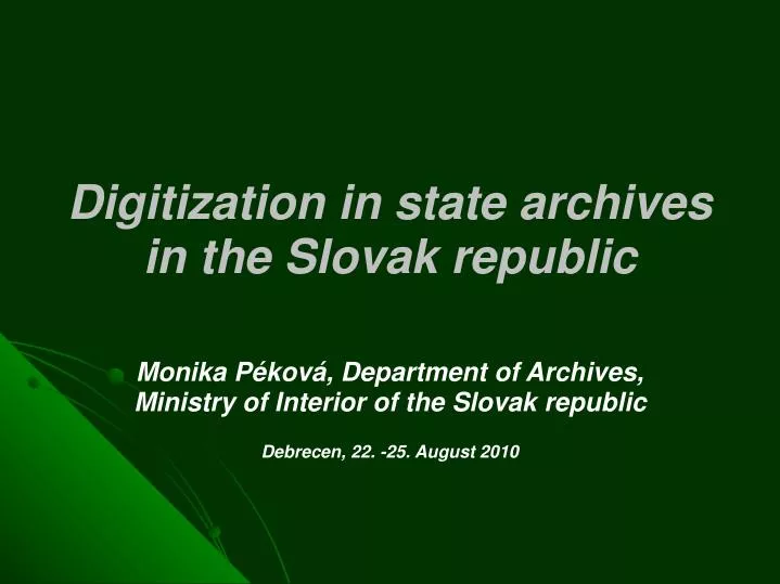 digitization in state archives in the slovak republic