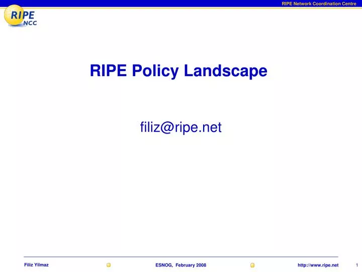 ripe policy landscape