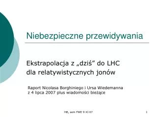 niebezpieczne przewidywania