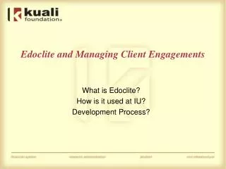 Edoclite and Managing Client Engagements