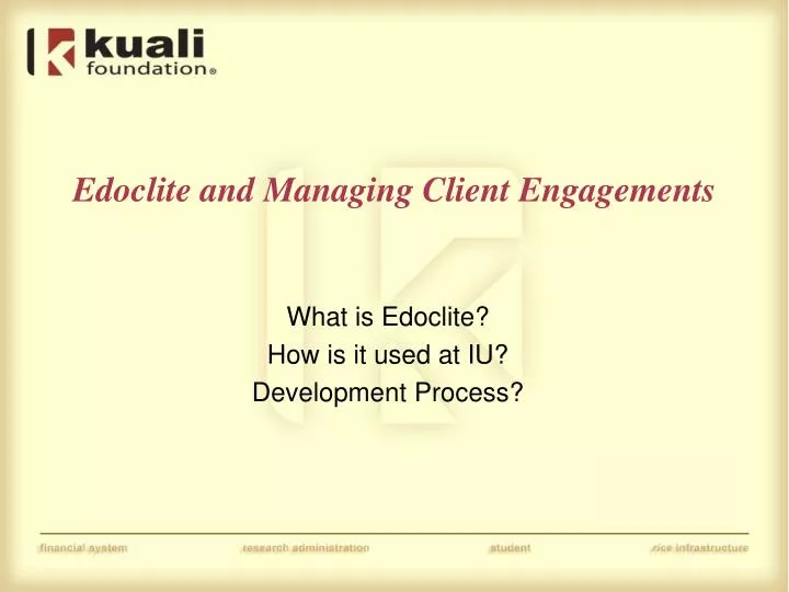 edoclite and managing client engagements