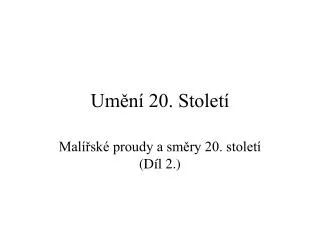um n 20 stolet