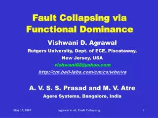 Fault Collapsing via Functional Dominance