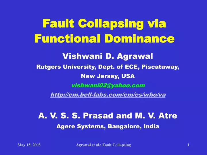 fault collapsing via functional dominance
