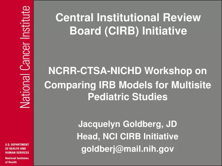 central institutional review board cirb initiative